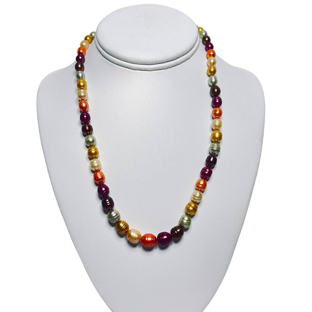 Honora Fall Colored Graduated Freshwater Baroque Pearl Necklace (6038)
